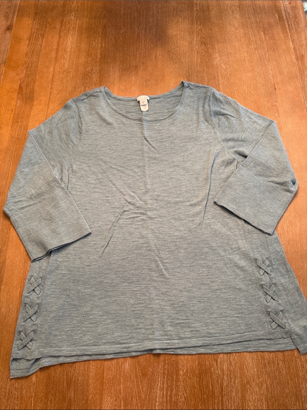 J. Jill Heathered Sky Blue Knit Top